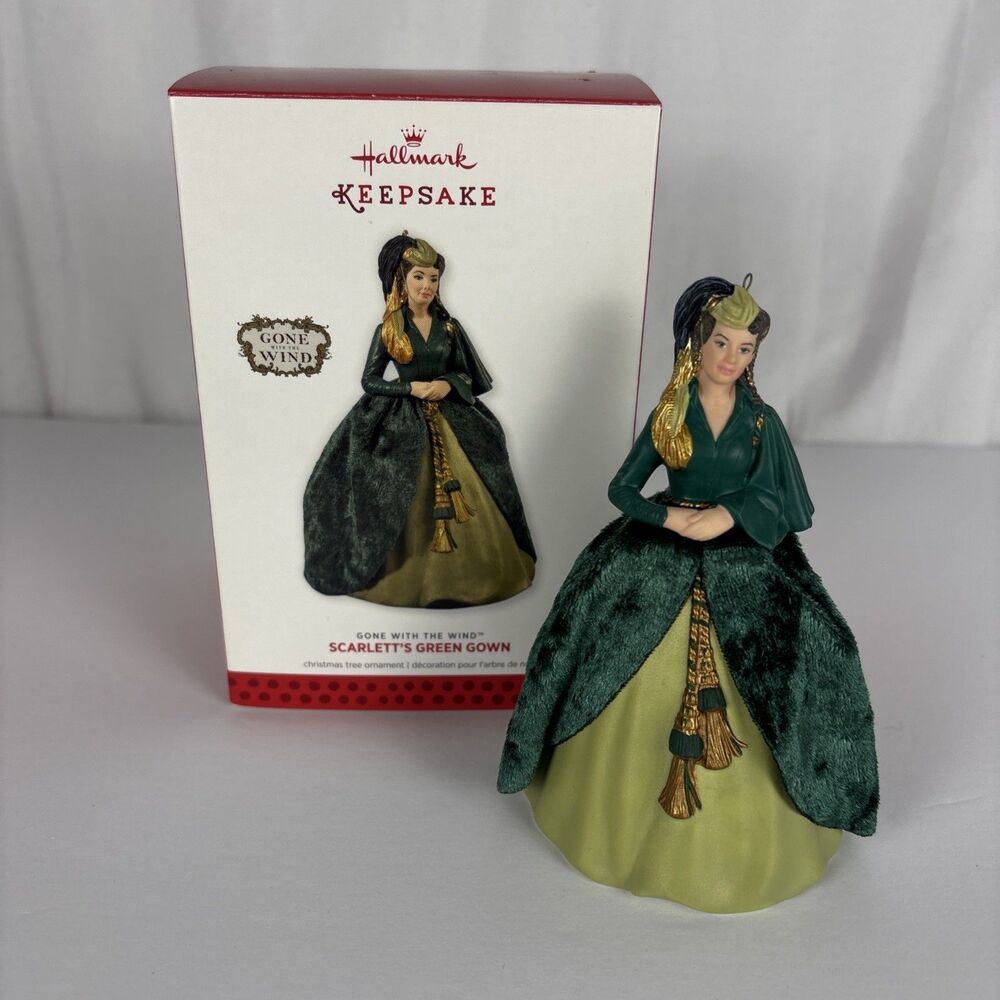 Hallmark Keepsake Ornament Scarlett’s Green Gown 2013 Gold With The Wind